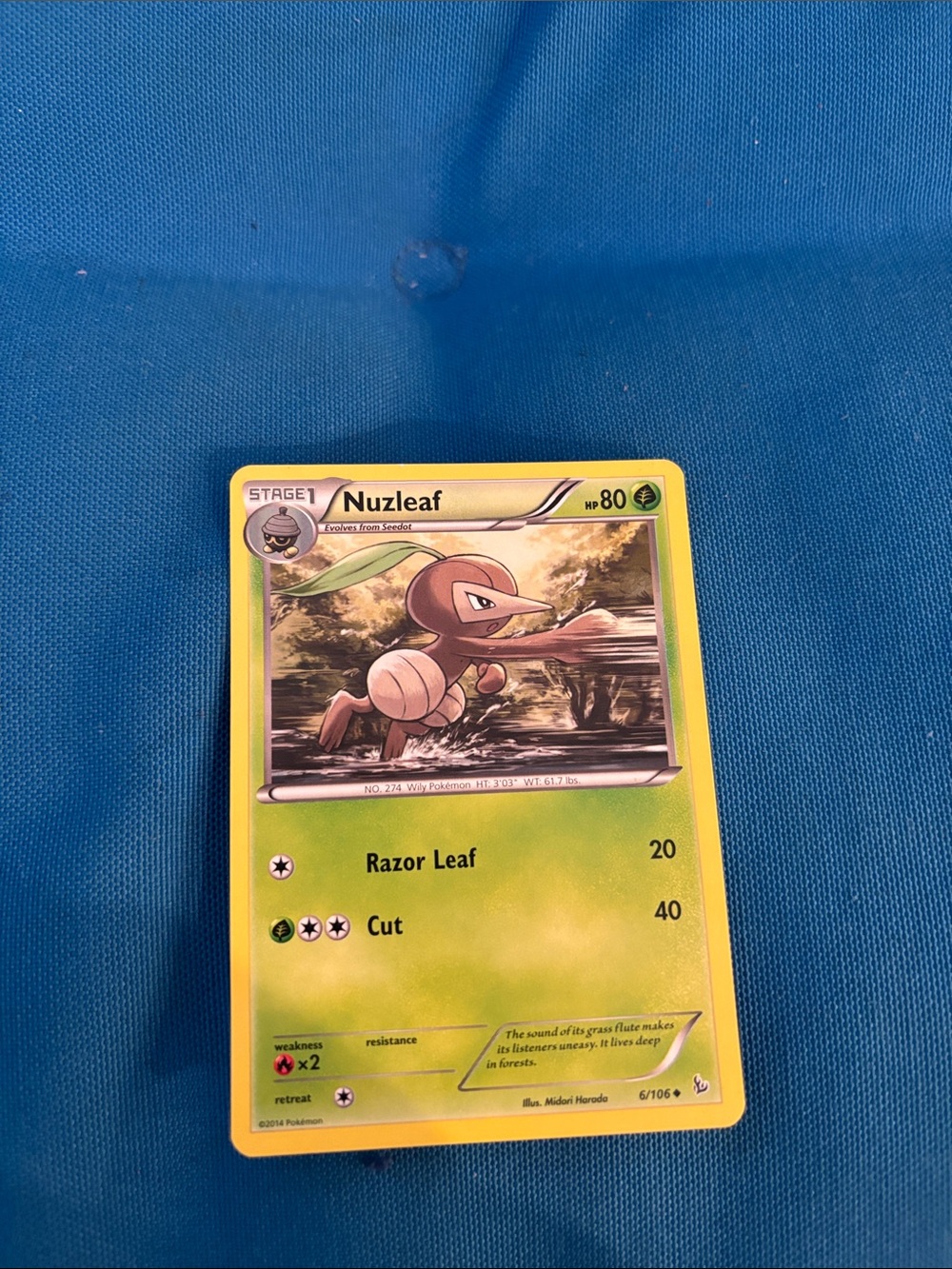 Pokémon Cards Nuzleaf HP 80 2014 Grass Type Pokemon NWOTS